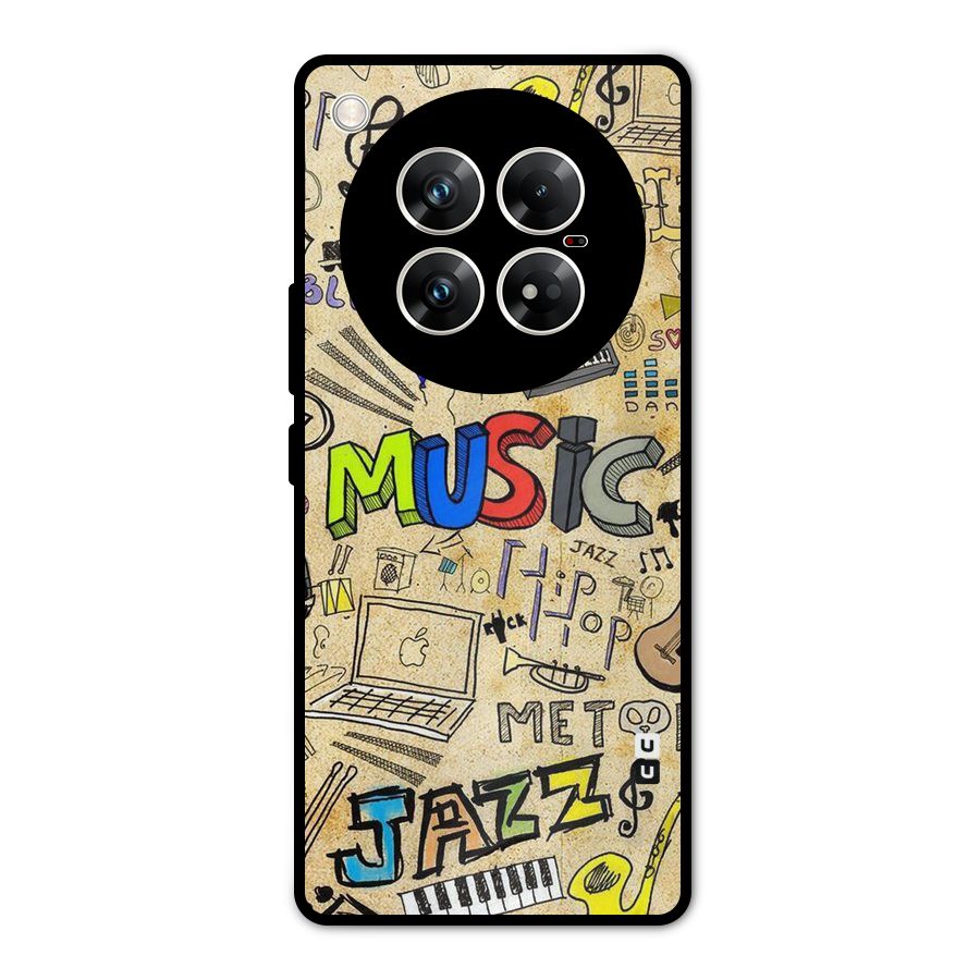 Music Pattern Metal Back Case for Infinix Zero 40 5G