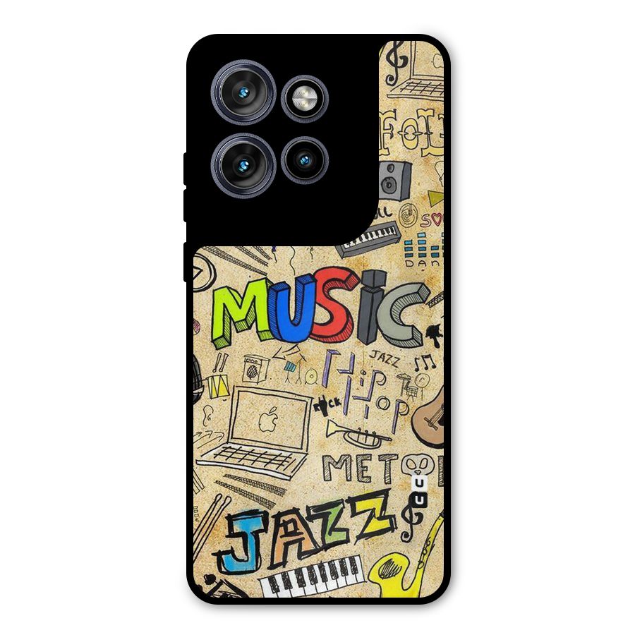 Music Pattern Metal Back Case for Motorola Edge 50 Neo