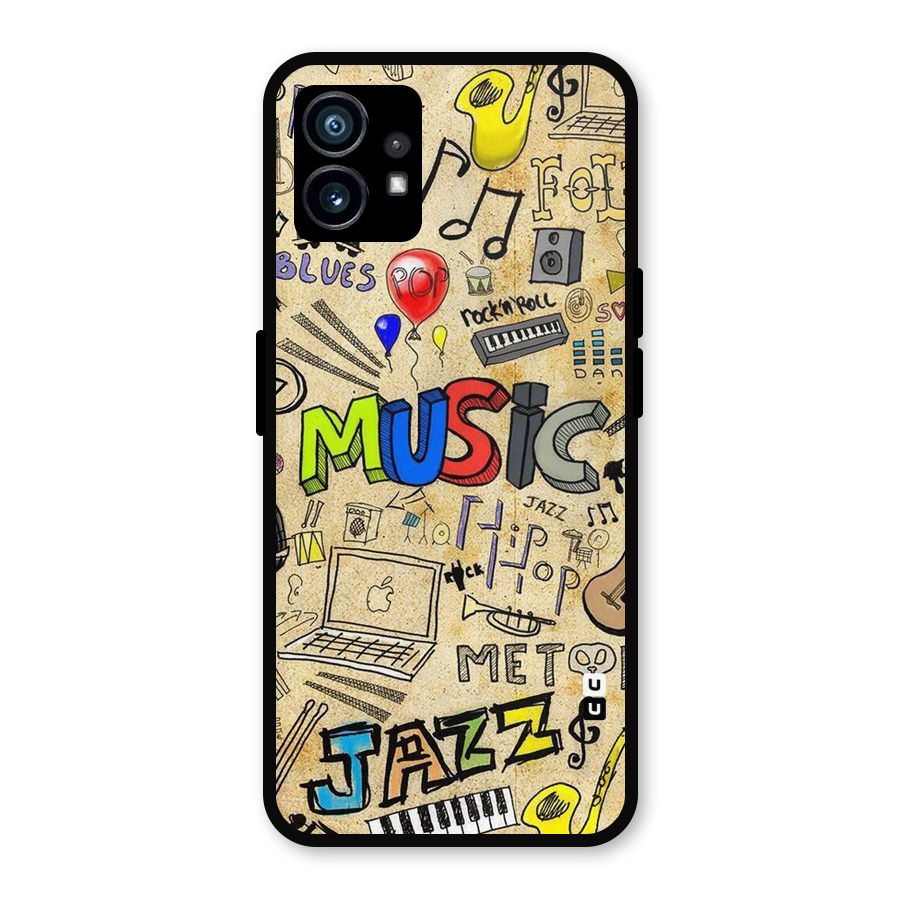Music Pattern Metal Back Case for Nothing Phone 1