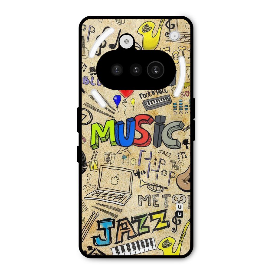 Music Pattern Metal Back Case for Nothing Phone 3a