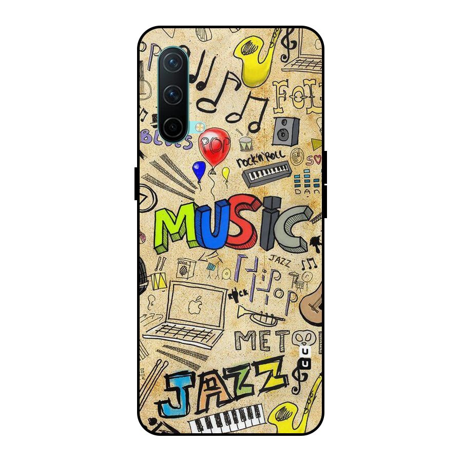 Music Pattern Metal Back Case for OnePlus Nord CE 5G