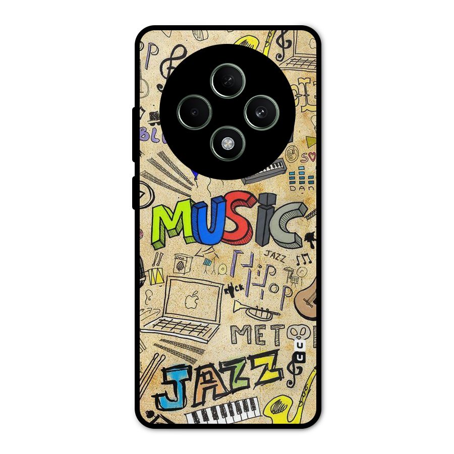 Music Pattern Metal Back Case for Oppo F27