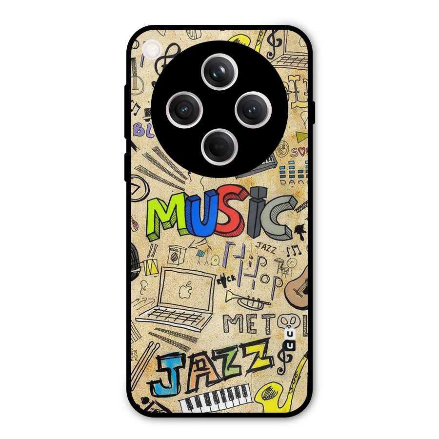 Music Pattern Metal Back Case for Oppo Find X8