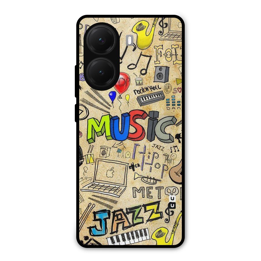 Music Pattern Metal Back Case for Poco X7 Pro
