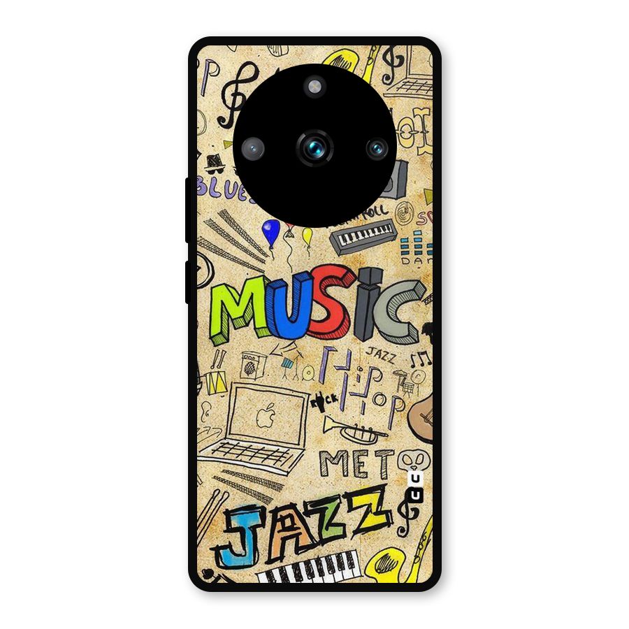 Music Pattern Metal Back Case for Realme 11 Pro