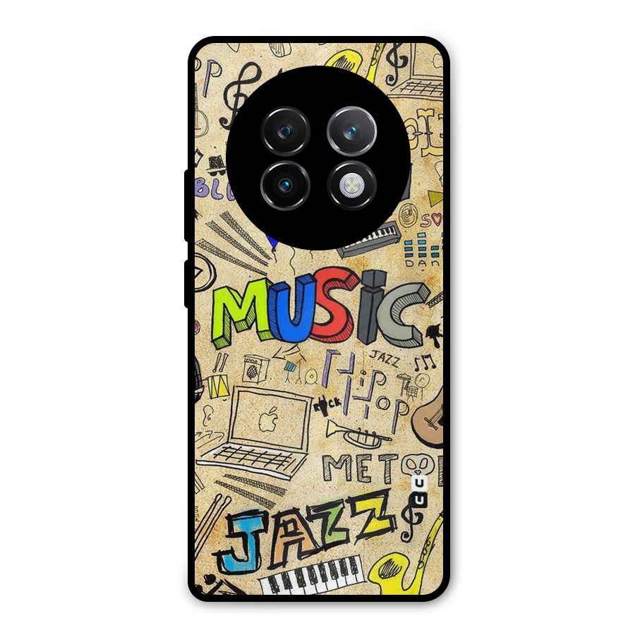 Music Pattern Metal Back Case for Realme 13 Plus