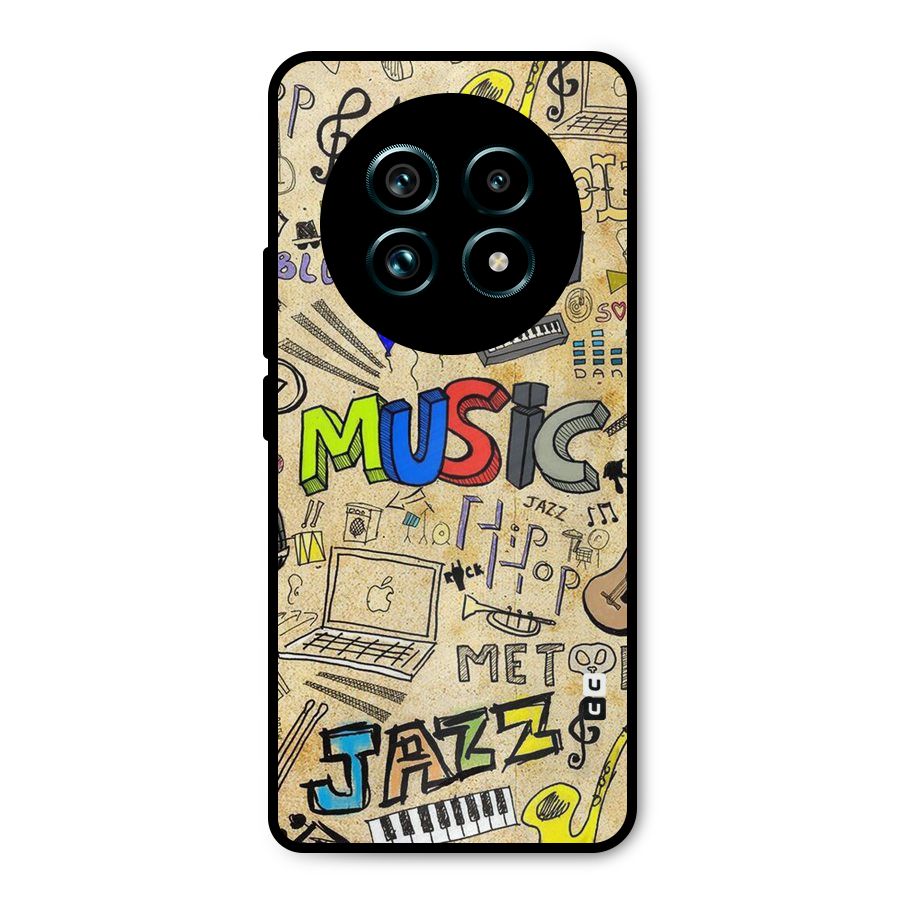 Music Pattern Metal Back Case for Realme 13 Pro Plus