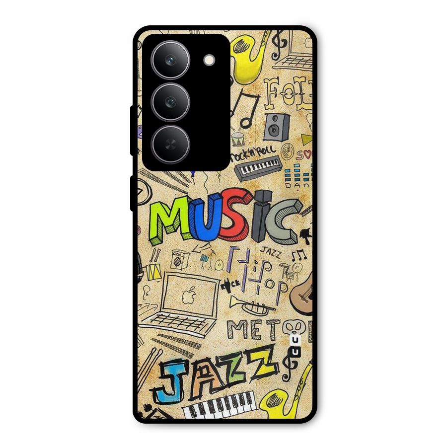 Music Pattern Metal Back Case for Realme 14x