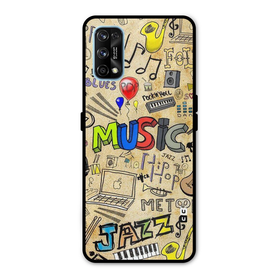 Music Pattern Metal Back Case for Realme 7 Pro