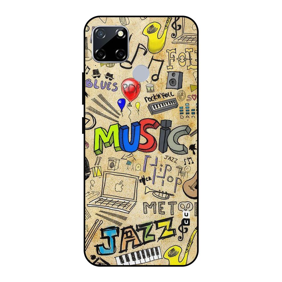Music Pattern Metal Back Case for Realme Narzo 20