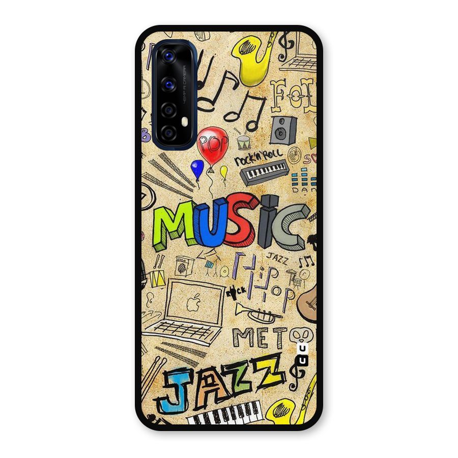 Music Pattern Metal Back Case for Realme Narzo 20 Pro