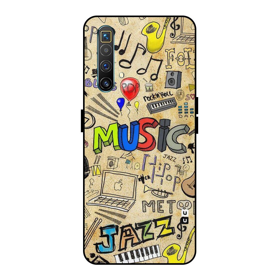 Music Pattern Metal Back Case for Realme X3
