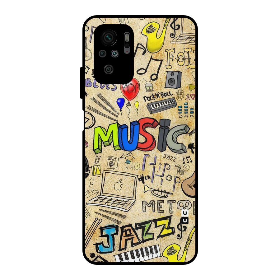 Music Pattern Metal Back Case for Redmi Note 10S