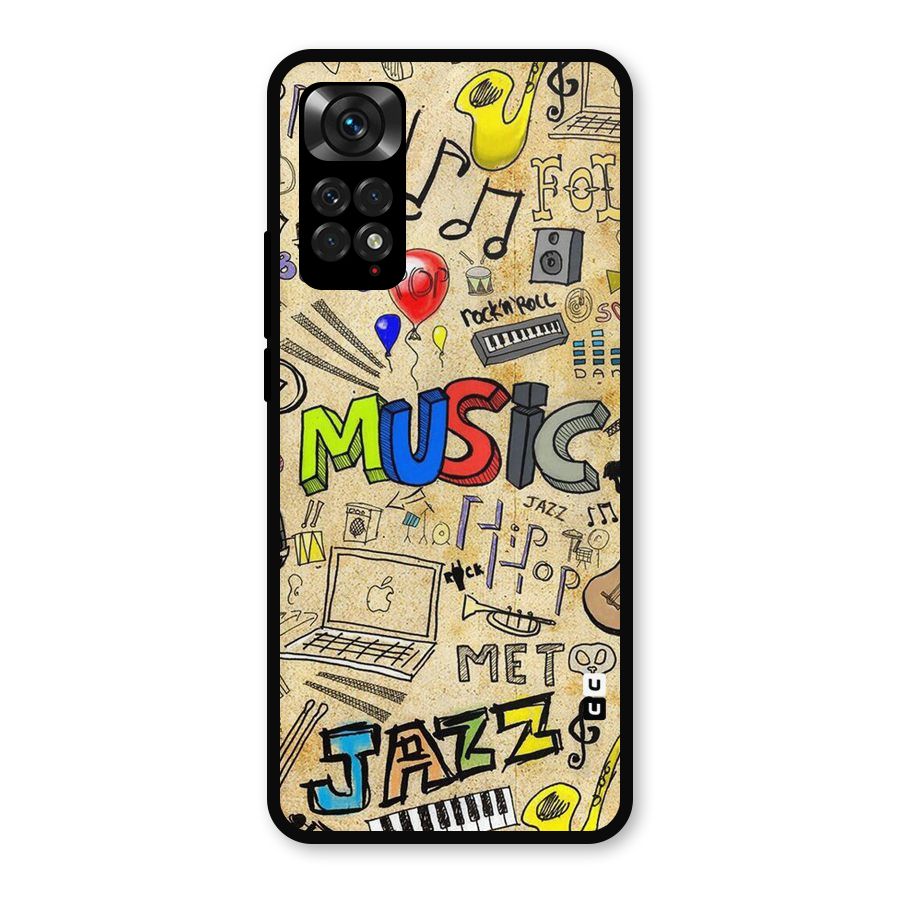 Music Pattern Metal Back Case for Redmi Note 11s