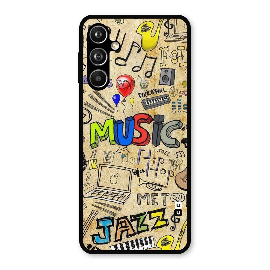 Music Pattern Metal Back Case for Samsung Galaxy M54