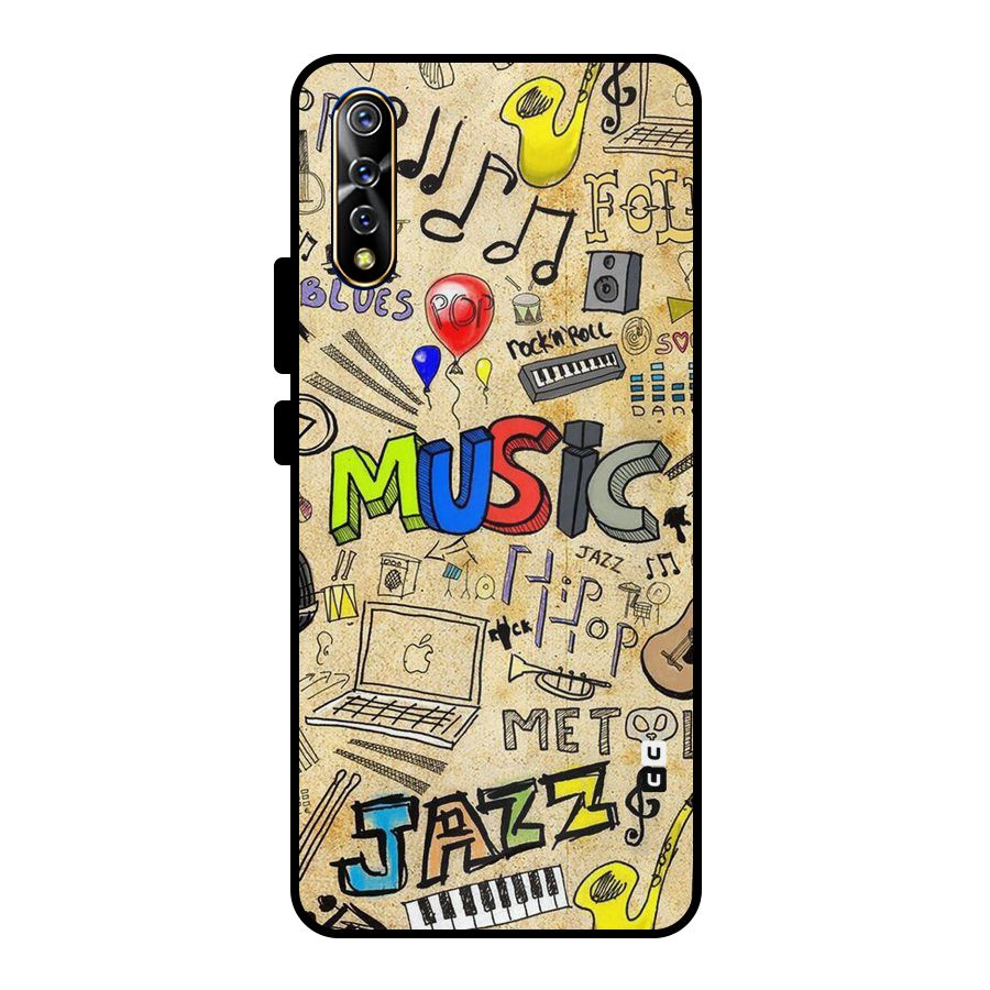 Music Pattern Metal Back Case for Vivo S1