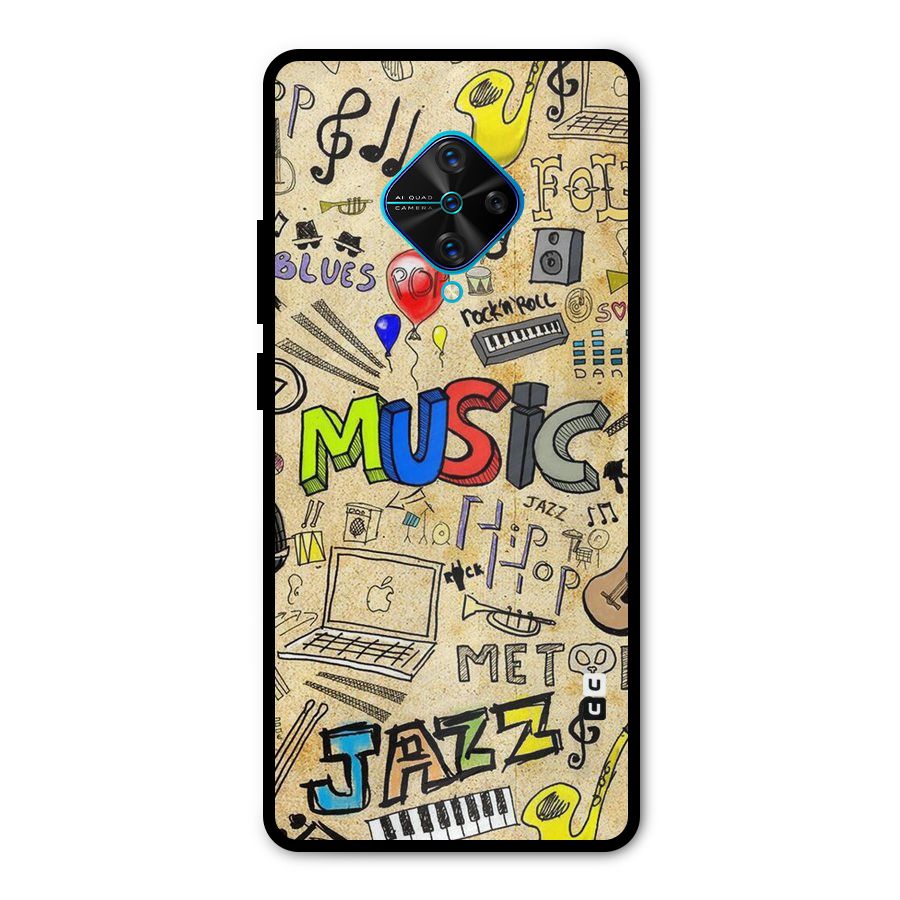 Music Pattern Metal Back Case for Vivo S1 Pro