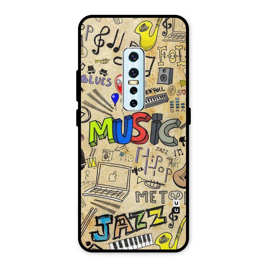 Music Pattern Metal Back Case for Vivo V17 Pro