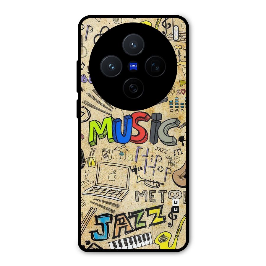 Music Pattern Metal Back Case for Vivo X200