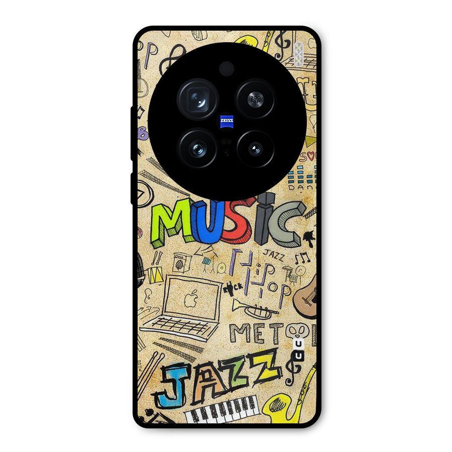 Music Pattern Metal Back Case for Vivo X200 Pro