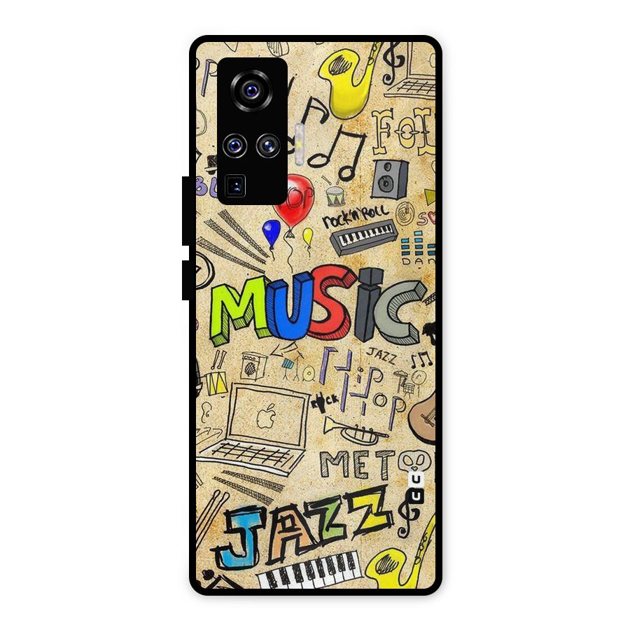 Music Pattern Metal Back Case for Vivo X50 Pro