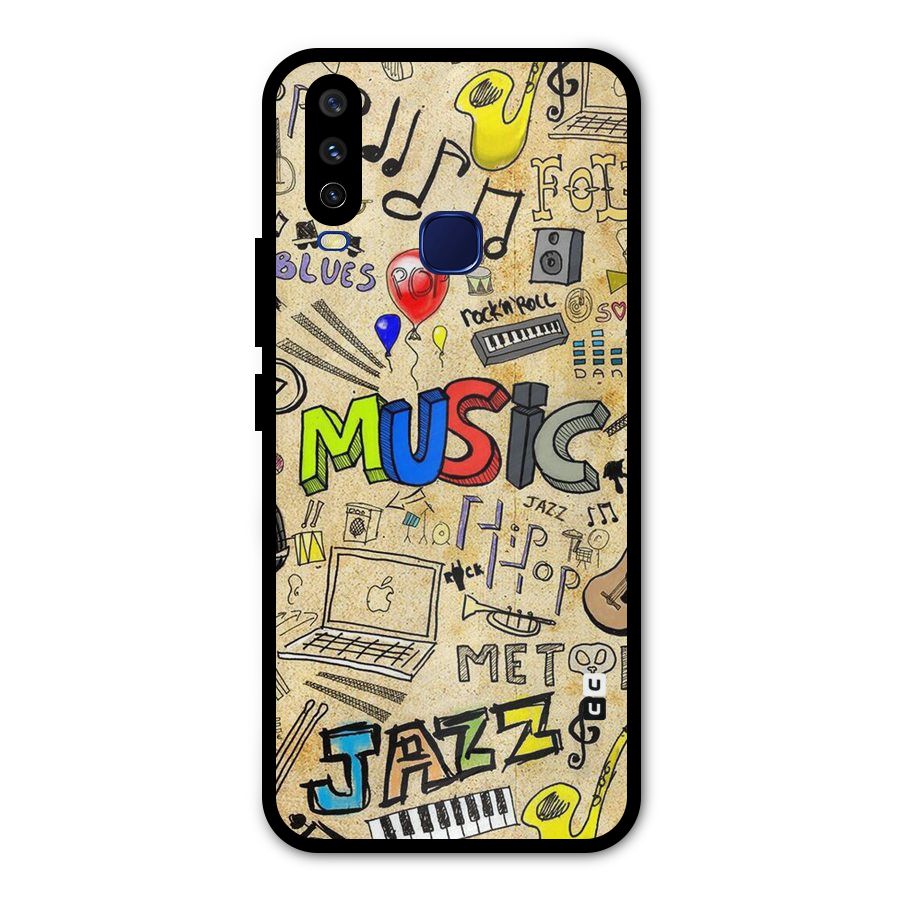 Music Pattern Metal Back Case for Vivo Y15