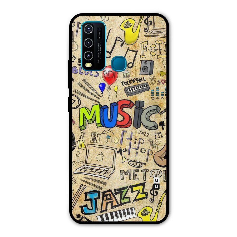 Music Pattern Metal Back Case for Vivo Y50