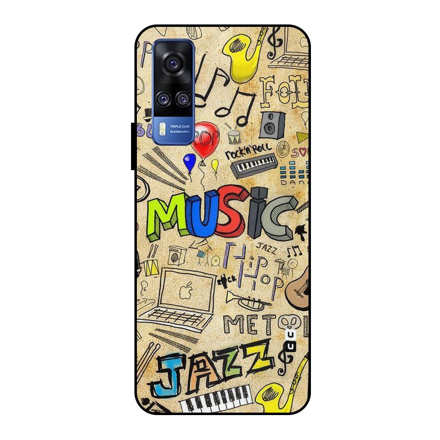 Music Pattern Metal Back Case for Vivo Y51