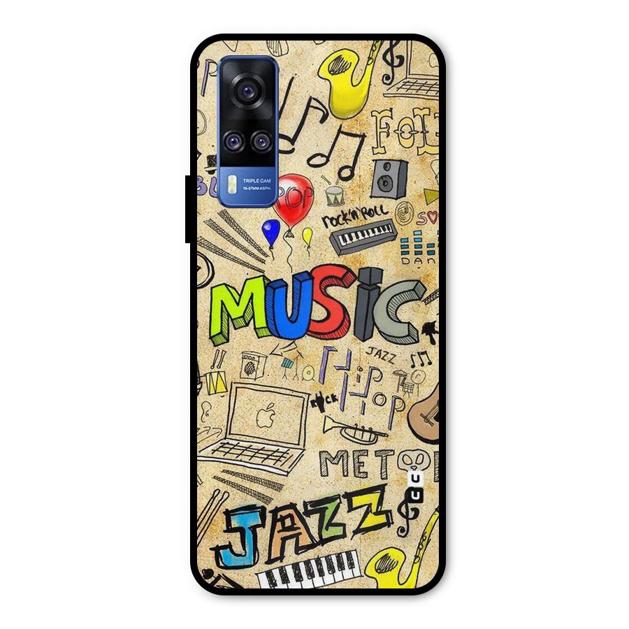 Music Pattern Metal Back Case for Vivo Y51A