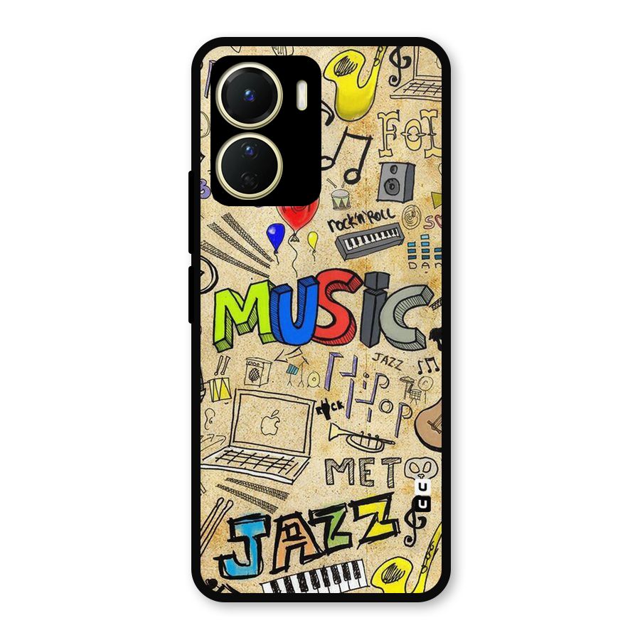 Music Pattern Metal Back Case for Vivo Y56