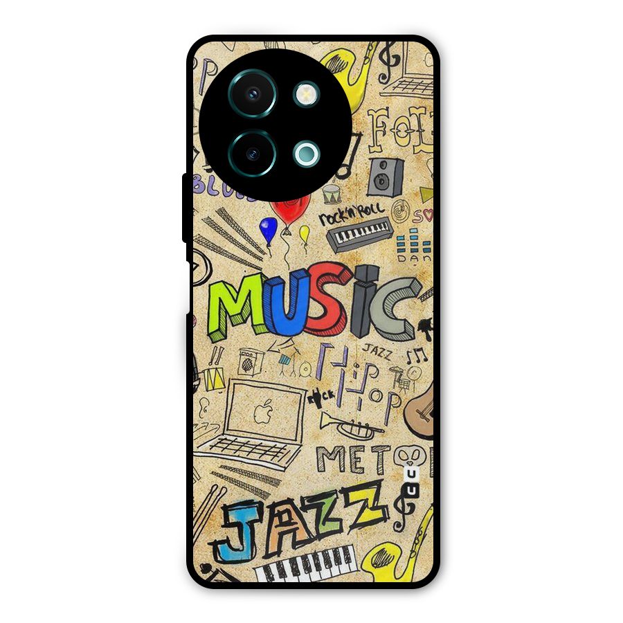 Music Pattern Metal Back Case for Vivo Y58