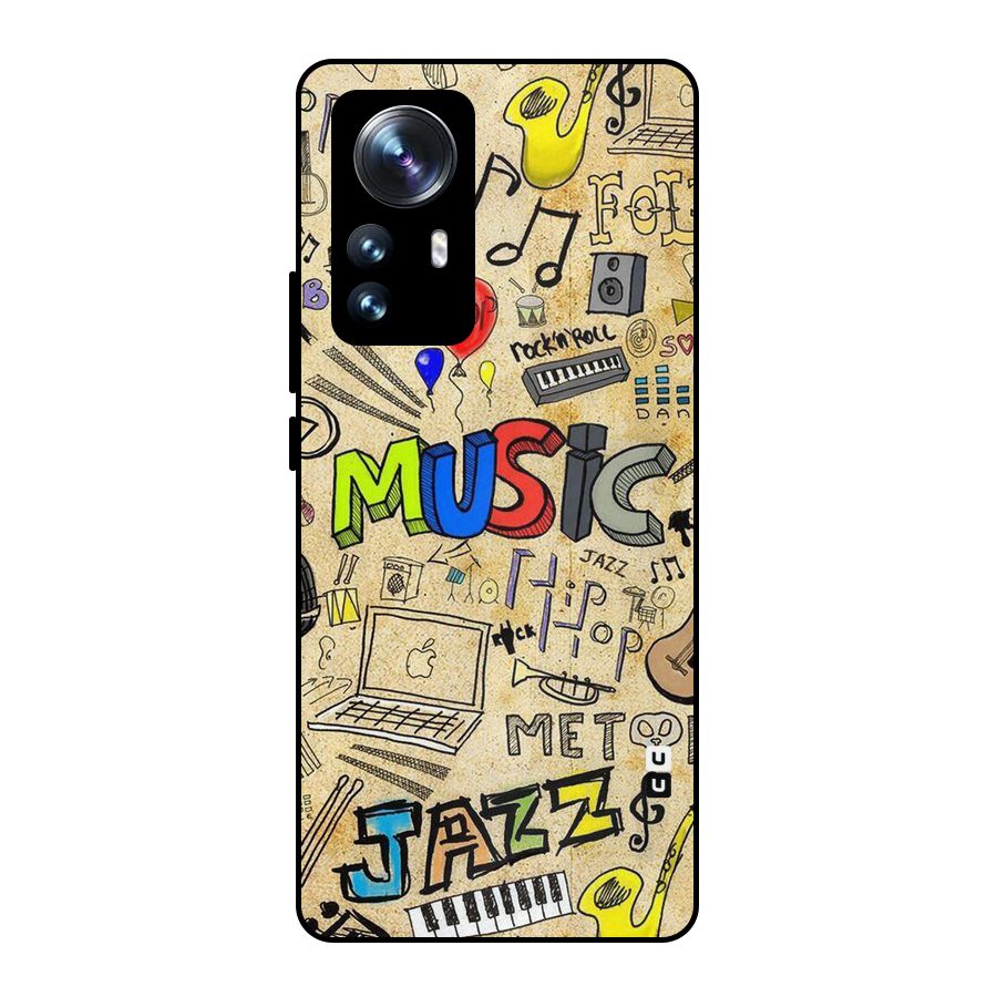 Music Pattern Metal Back Case for Xiaomi 12 Pro