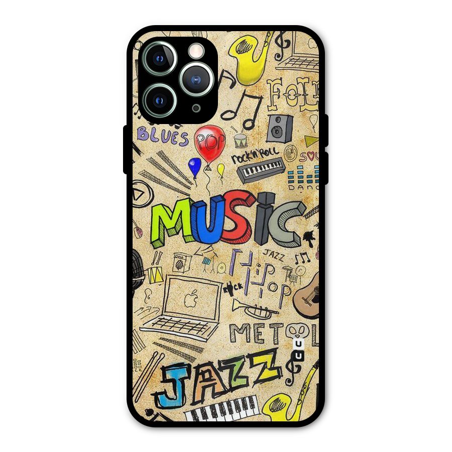 Music Pattern Metal Back Case for iPhone 11 Pro Max