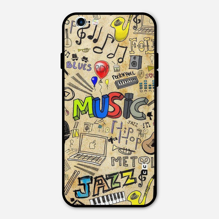Music Pattern Metal Back Case for iPhone 6 6s