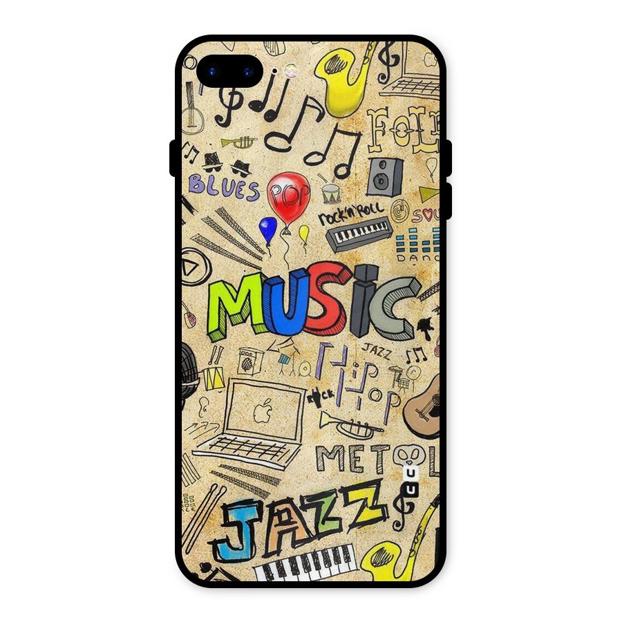 Music Pattern Metal Back Case for iPhone 7 Plus