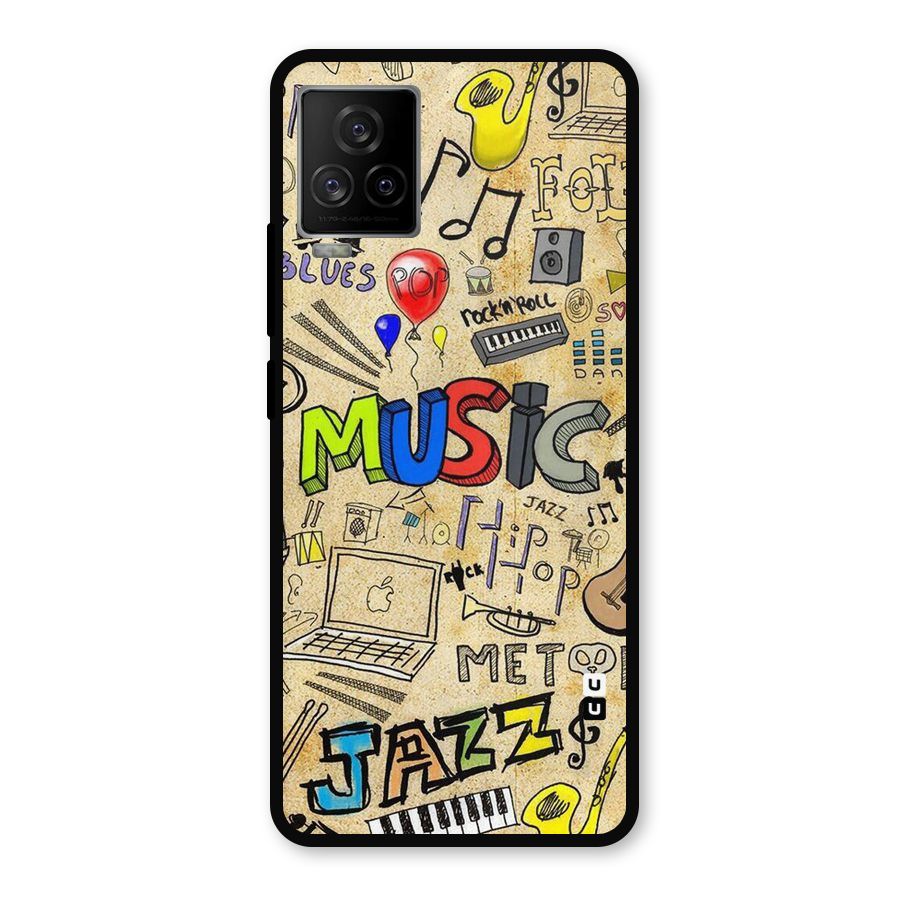 Music Pattern Metal Back Case for iQOO 7 Legend 5G