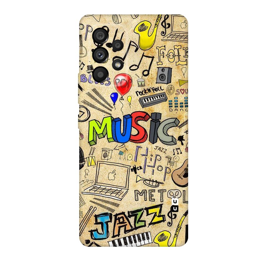 Music Pattern Original Polycarbonate Back Case for Galaxy A53 5G