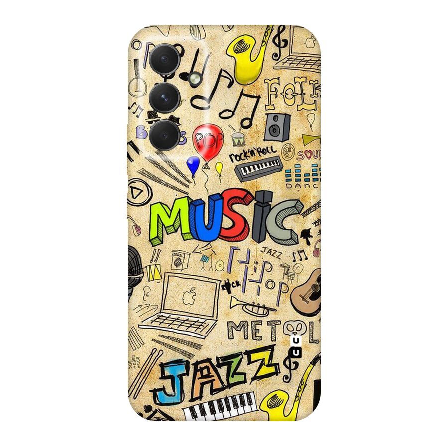 Music Pattern Original Polycarbonate Back Case for Galaxy A54
