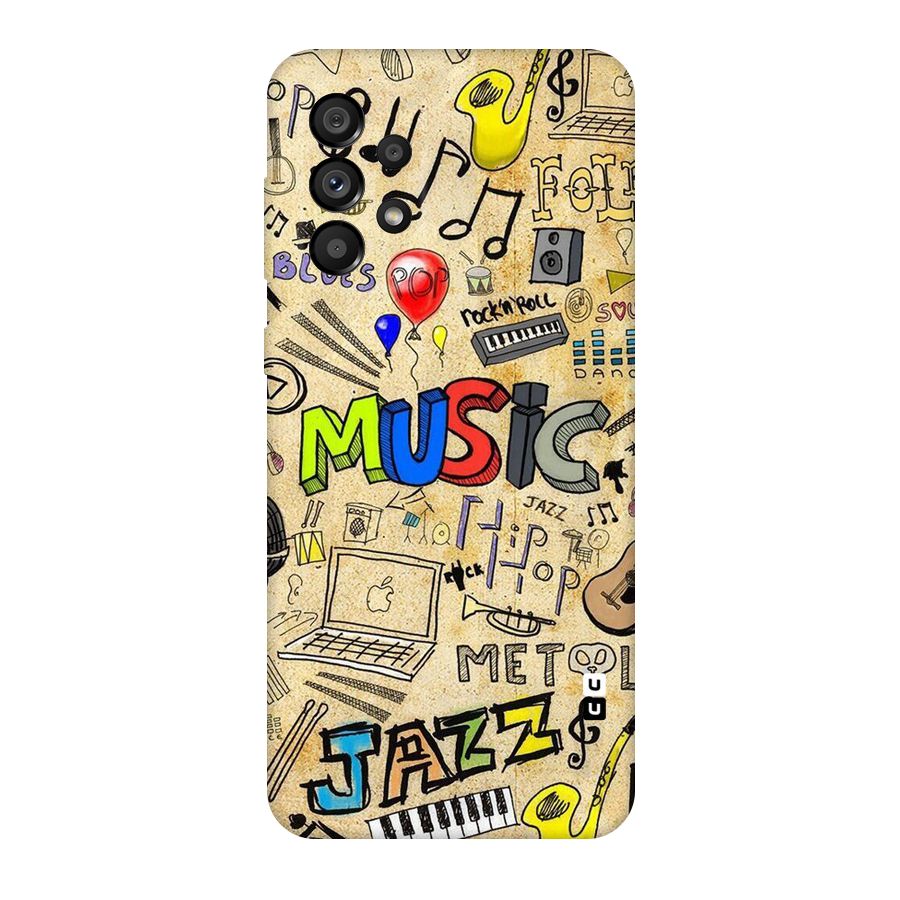 Music Pattern Original Polycarbonate Back Case for Galaxy A73 5G
