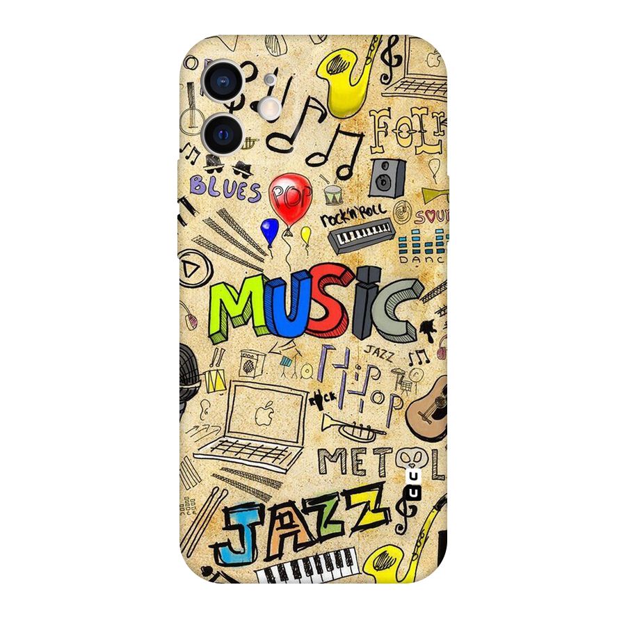 Music Pattern Original Polycarbonate Back Case for iPhone 12