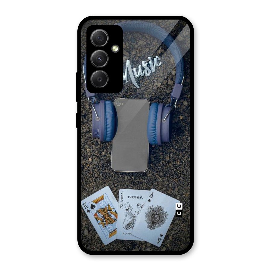 Music Power Cards Glass Back Case for Galaxy A34