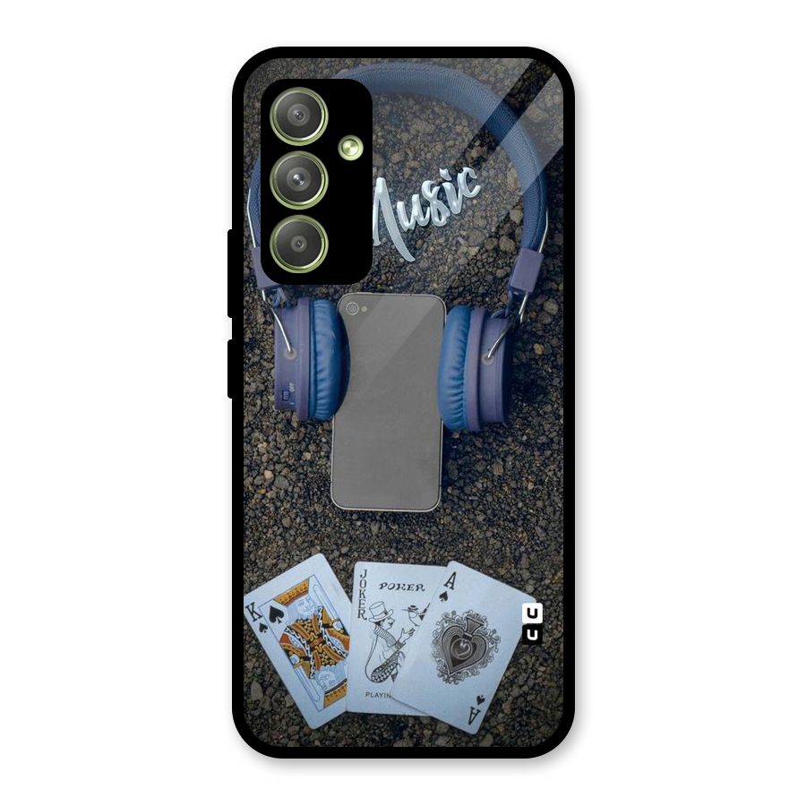 Music Power Cards Glass Back Case for Galaxy A54