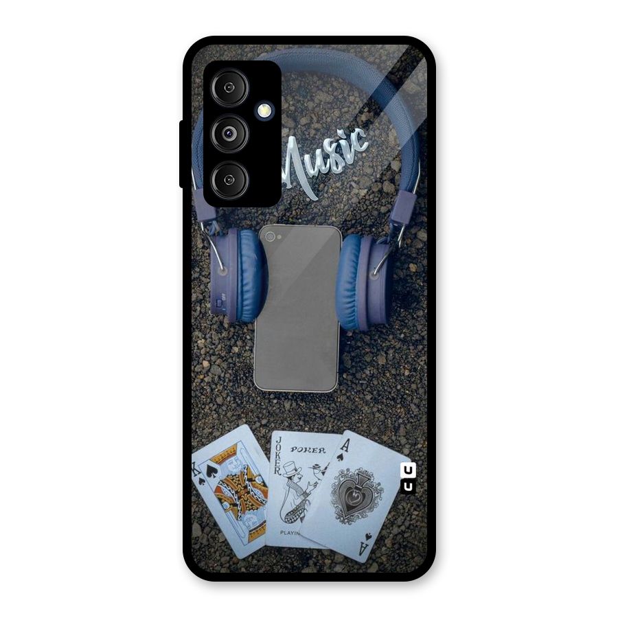 Music Power Cards Glass Back Case for Galaxy M14 5G