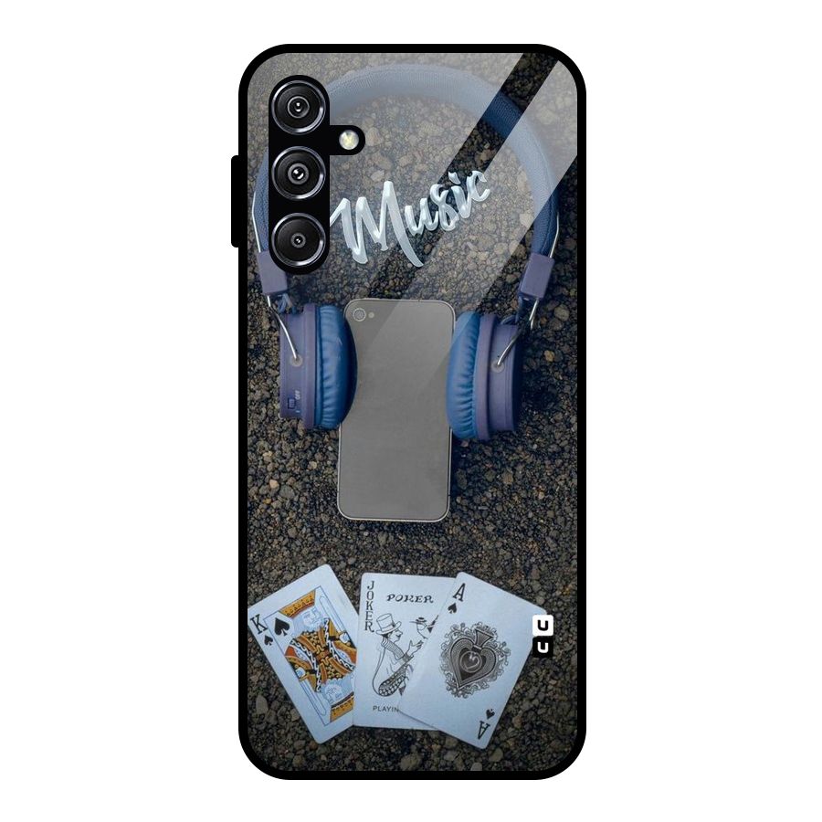 Music Power Cards Glass Back Case for Galaxy M34 5G