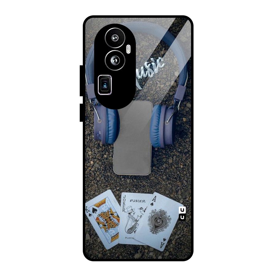 Music Power Cards Glass Back Case for Oppo Reno10 Pro Plus