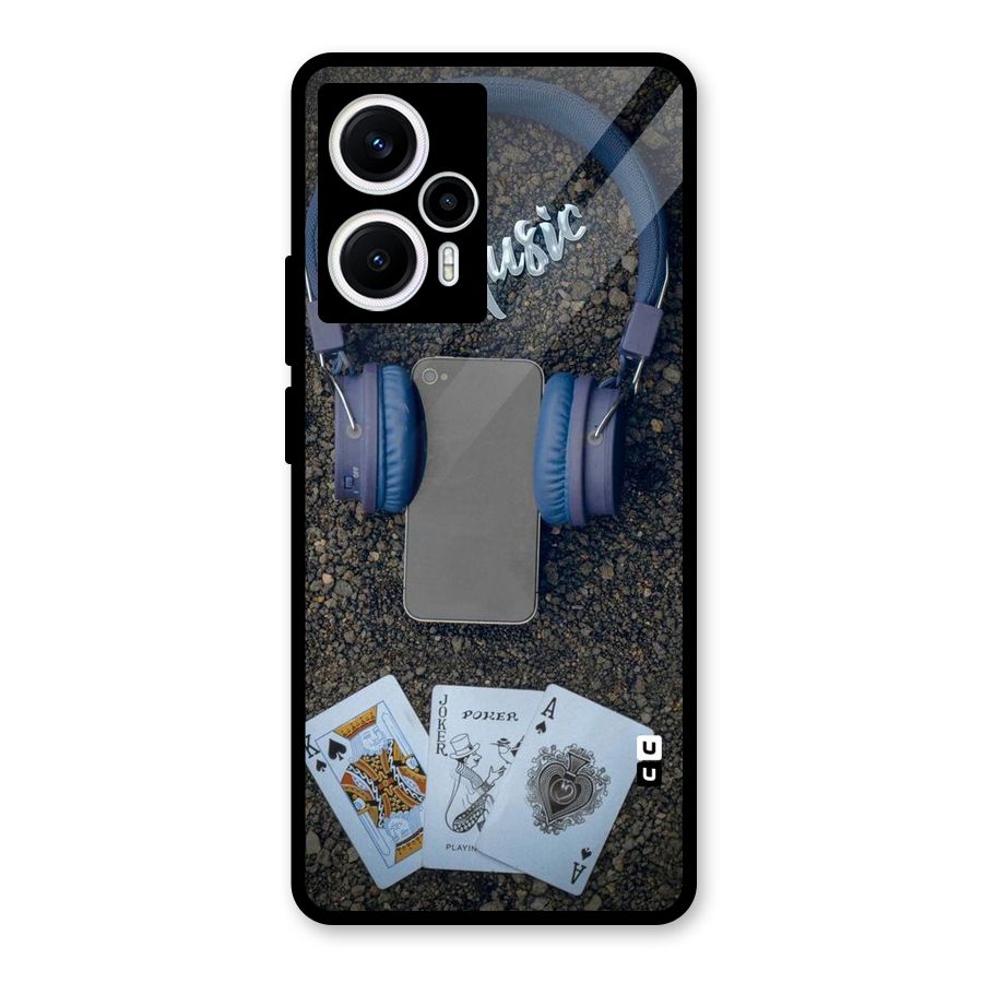 Music Power Cards Glass Back Case for Poco F5
