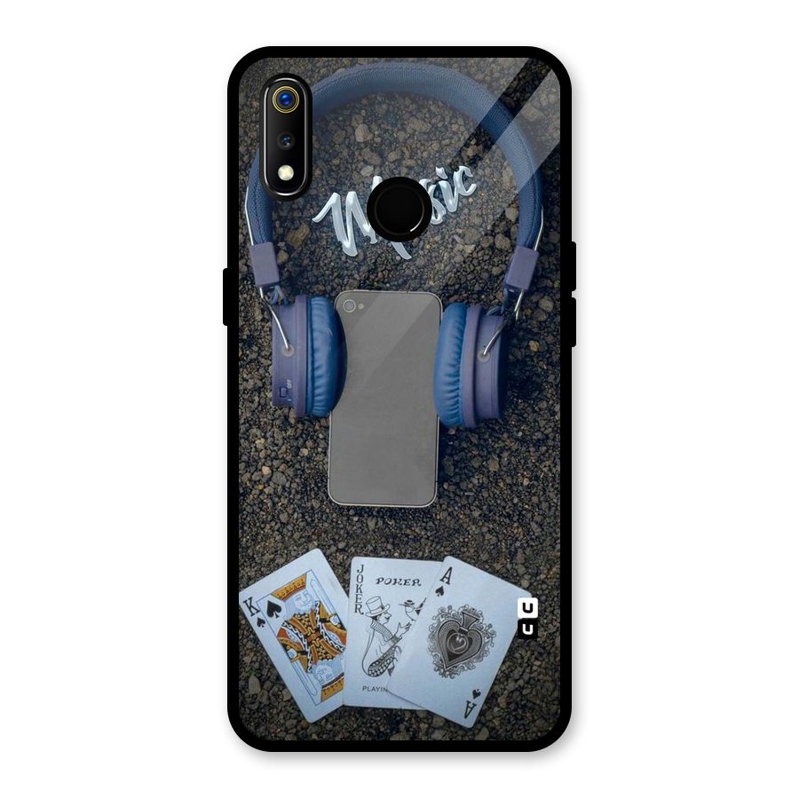 Music Power Cards Glass Back Case for Realme 3i