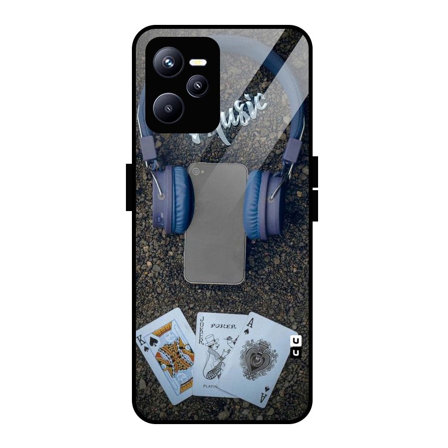 Music Power Cards Glass Back Case for Realme C35