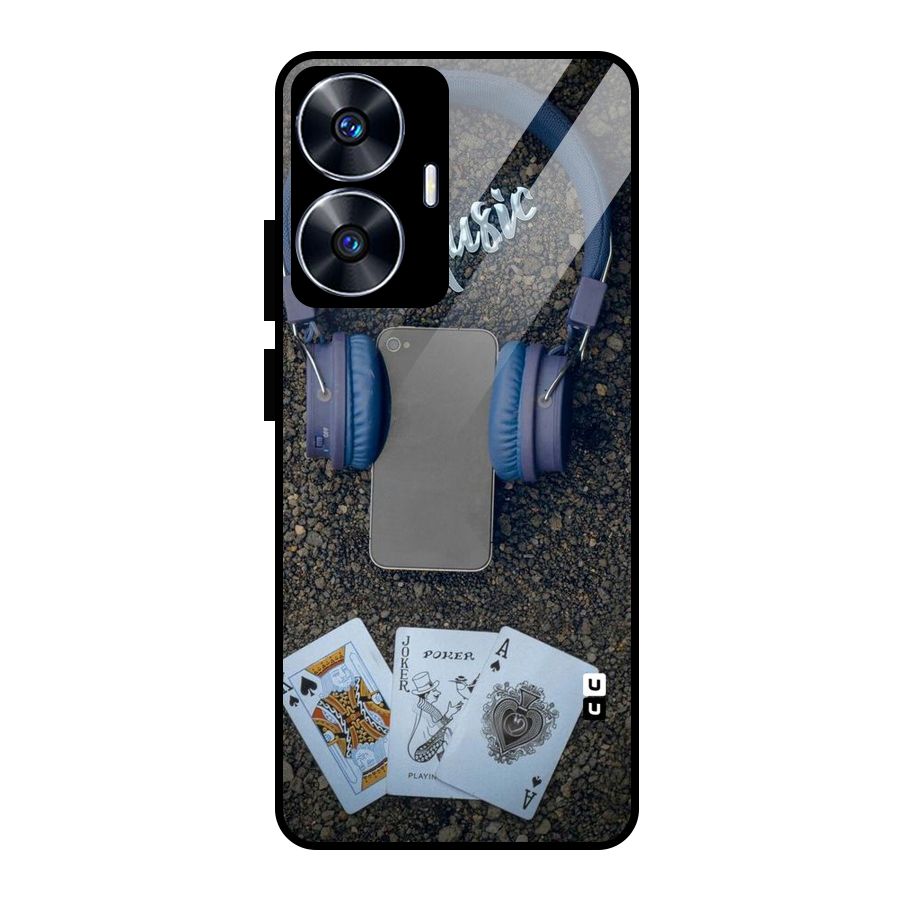 Music Power Cards Glass Back Case for Realme Narzo N55