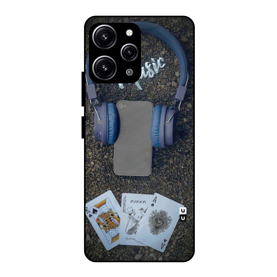 Music Power Cards Glass Back Case for Redmi 12 4G